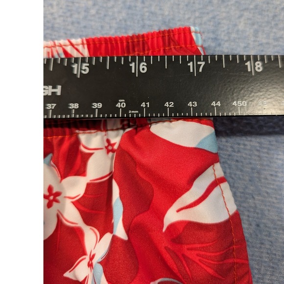 Speedo Mens Red Tropical Hibiscus Floral Swim Trunks XXL Mesh Liner Board Shorts - Picture 5 of 8